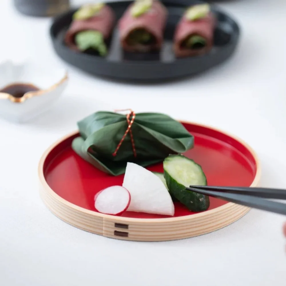 Magewappa KURIKYU Bentwood Japanese Small Wooden Plates Set of 5 W/Forks…